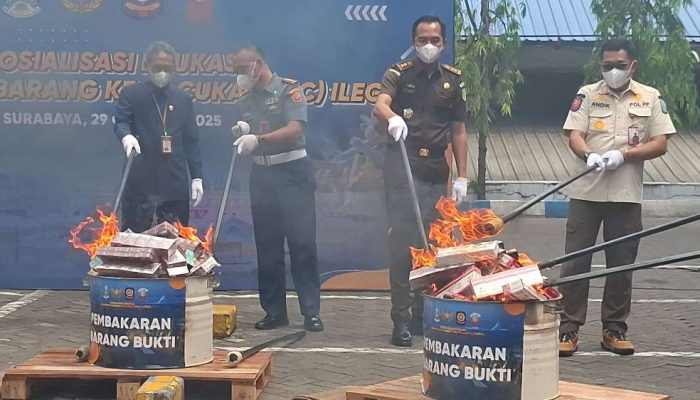 Peredaran 17,1 Juta Rokok Ilegal Digagalkan, Jatim Lakukan Pemusnahan Massal