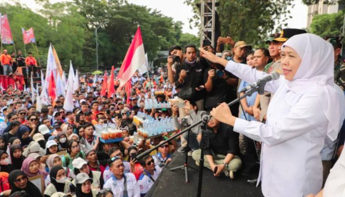 Khofifah Serukan Sinergi, Industri Maju dan Pekerja Sejahtera di May Day 2026
