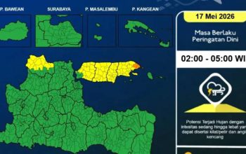 Cuaca Jawa Timur Minggu Ini Didominasi Hujan Petir, Warga Diminta Waspada