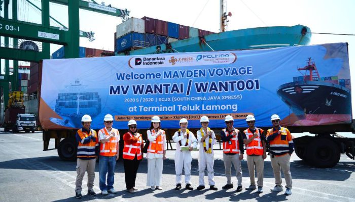 Kapal Perdana MV WANTAI Sandar di Teluk Lamong, Konektivitas Surabaya–Tiongkok Kian Kuat